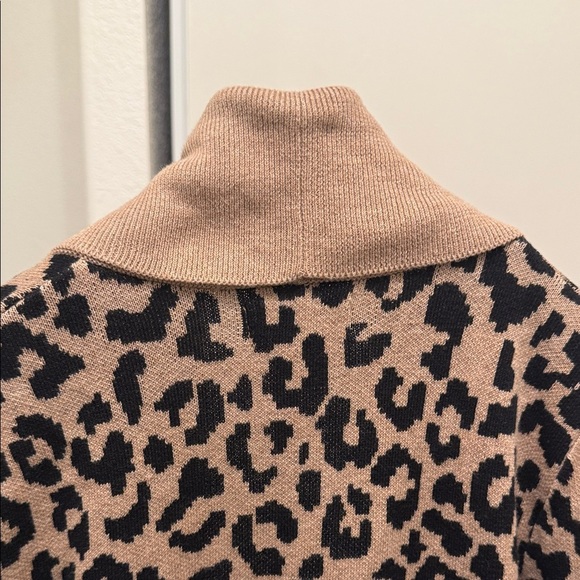 Ruby Moon Leopard Open Front Cardigan in Tan/Black Cozy Sz XS Eclectic Grandma - Picture 8 of 9